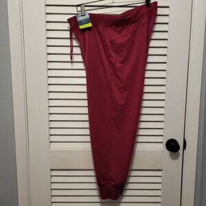 Women's Mid Rise Joggers Tek Gear Petite XL Sangria Cranberry New w/Tags